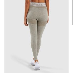 EUC Gymshark Flex High Waisted Leggings - Washed Khaki Marl/Blush Nude